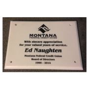 White AcrylaStone Exterior Plaque with Holes