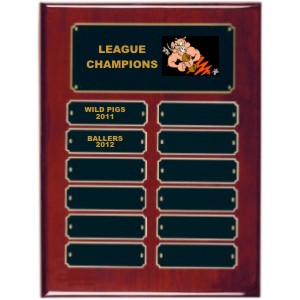 Perpetual Rosewood Piano Finish Fantasy Football Plaque