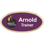 Oval Name Tag with Gold Holder