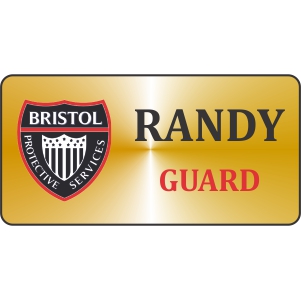 3x1-1/2  Metal Gold Name Tag
