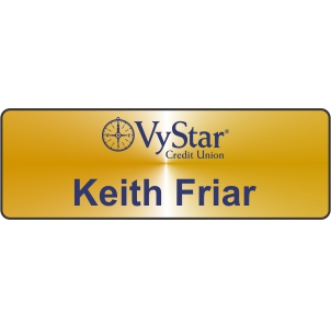 3x1  Metal Gold Name Tag