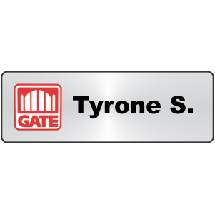 3x1  Metal Silver Name Tag