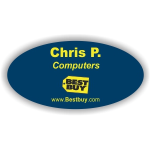 3x1-1/2  Plastic Oval Name Tag