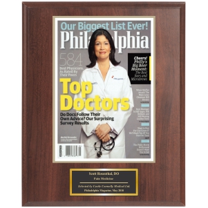 Cherry  Finish magazine Plaque